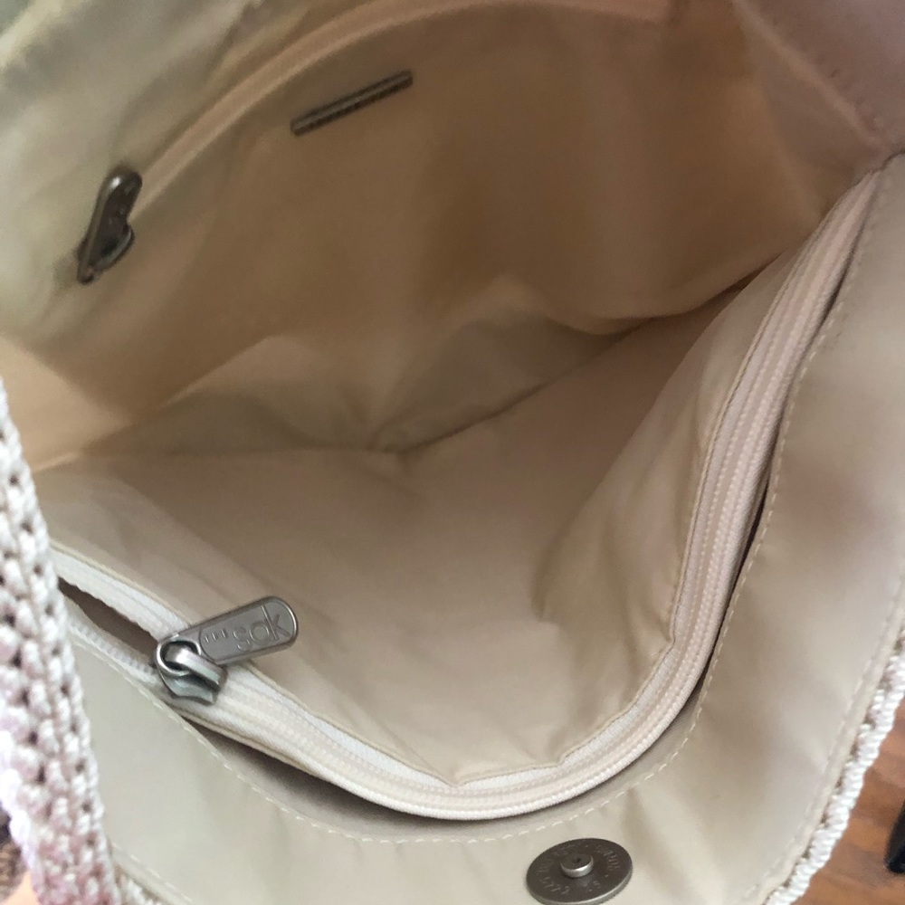 The Sak Bag Weave Beach Festival Vacation Tote Shoulder Crochet Coast Off White - Picture 8 of 10
